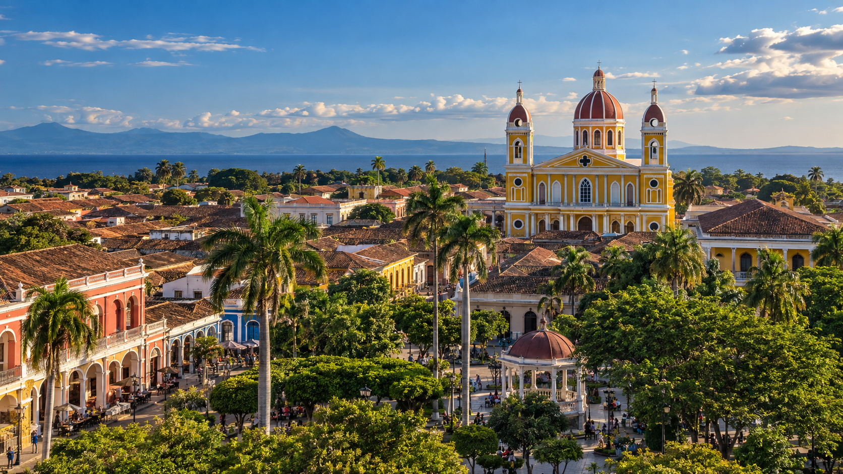 Granada, Nicaragua. Paisaje generado ilustrativo.